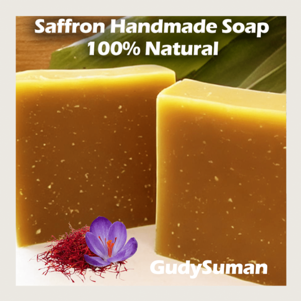 saffron natural handmade soap with multani mitti